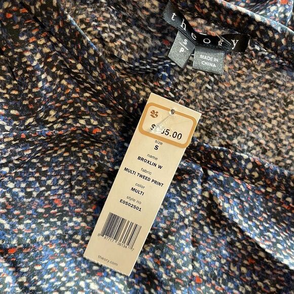 Theory Broxin W Multi Tweed Top NEW Silk - Picture 4 of 4